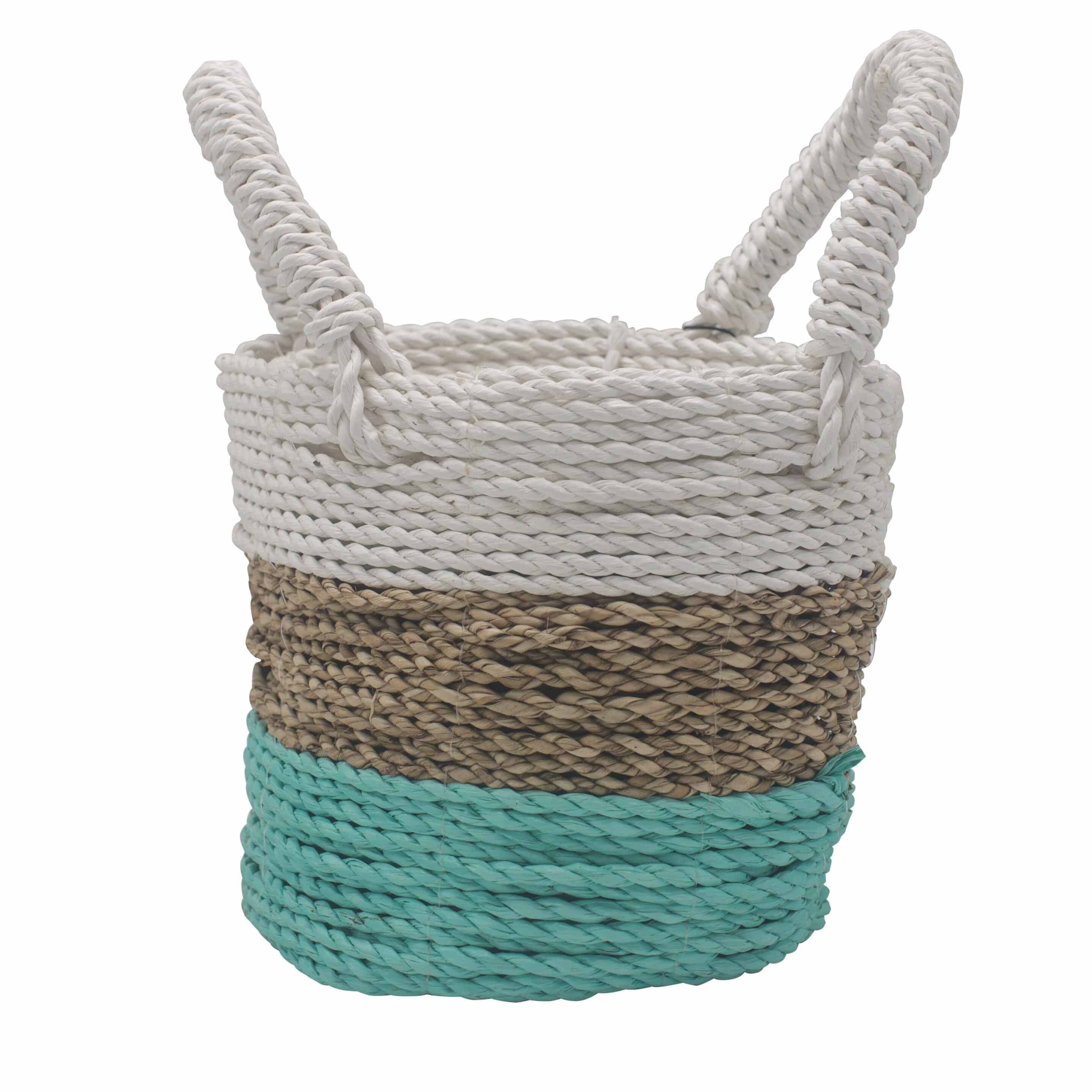 Juego de cestas de algas marinas - Verde/Natural/Blanco - Imagen 2