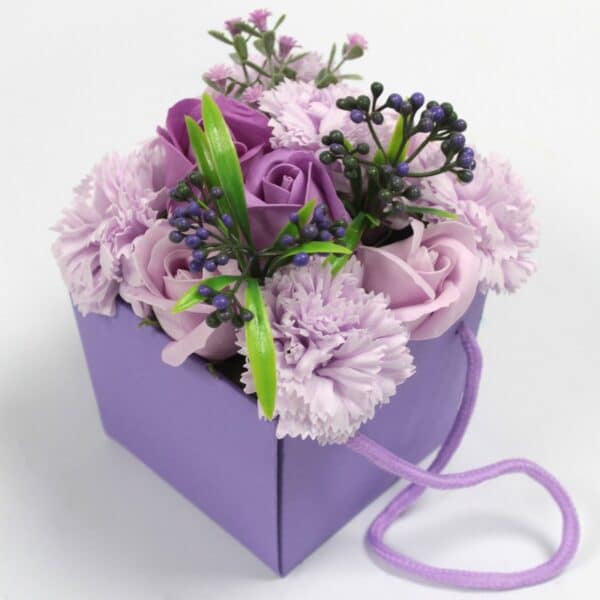Bouquet Flores Jabón-Rosas y Morado - Imagen 4