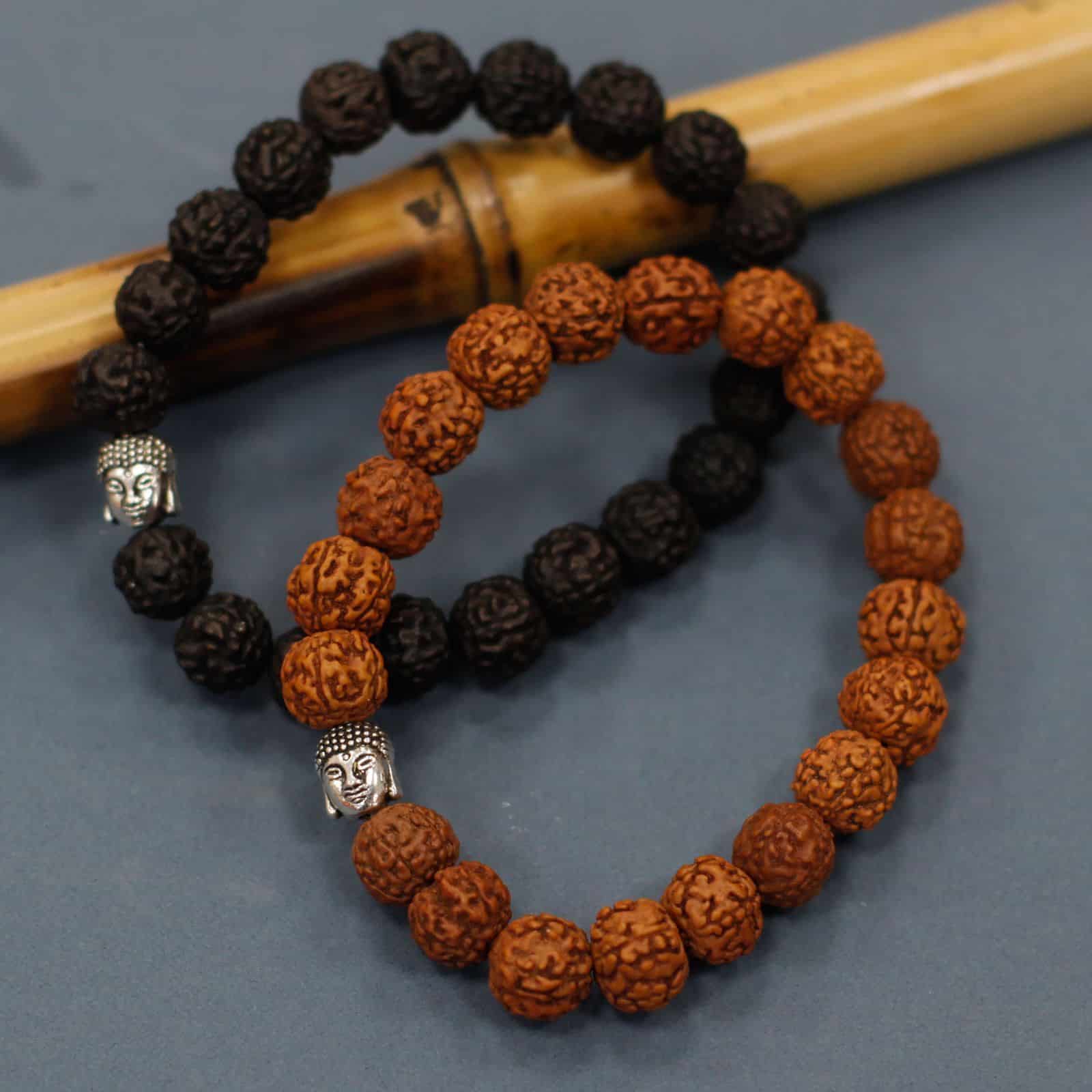 Rudraksha Brazalete de Buda Japa Mala - Oscuro - Imagen 6