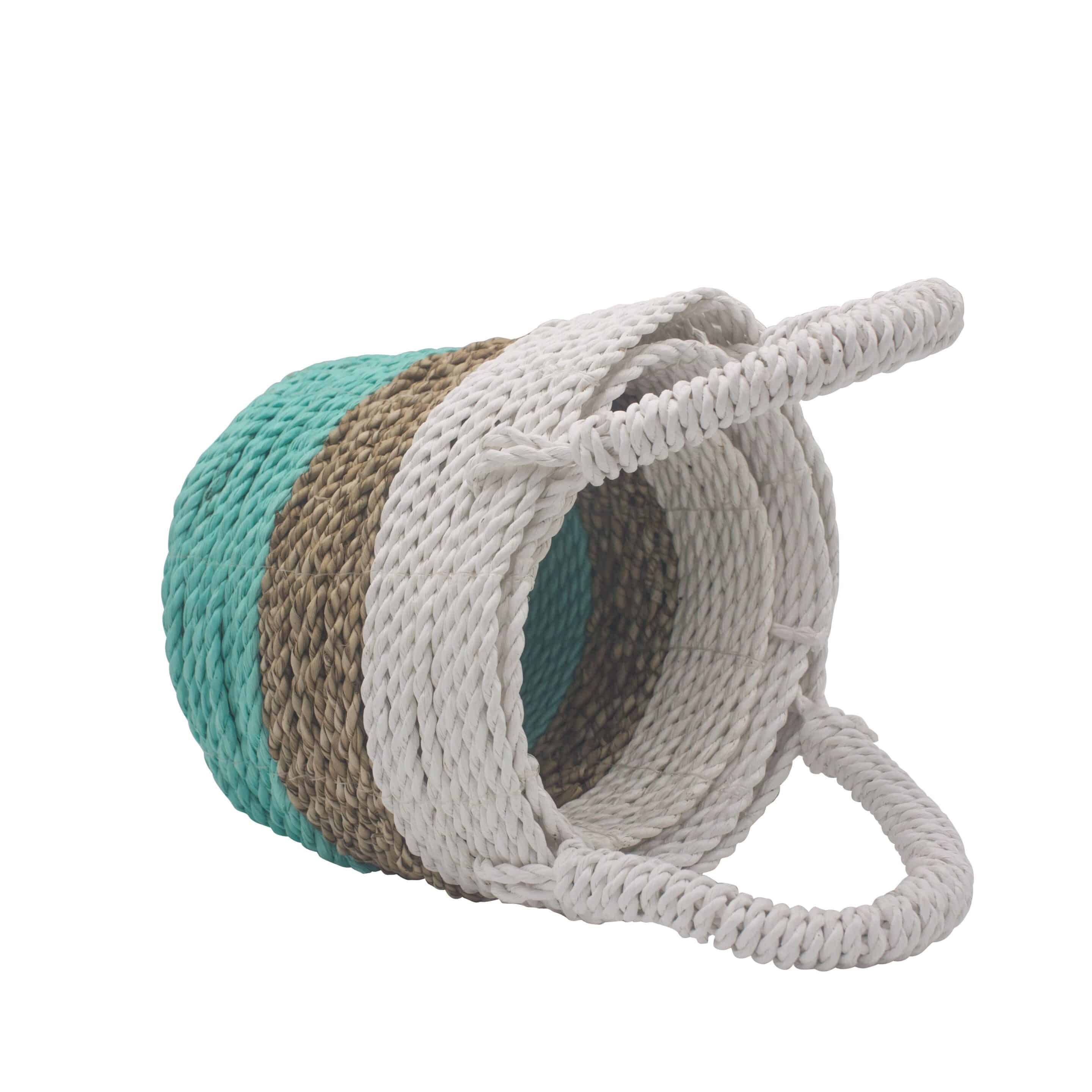 Juego de cestas de algas marinas - Verde/Natural/Blanco - Imagen 5