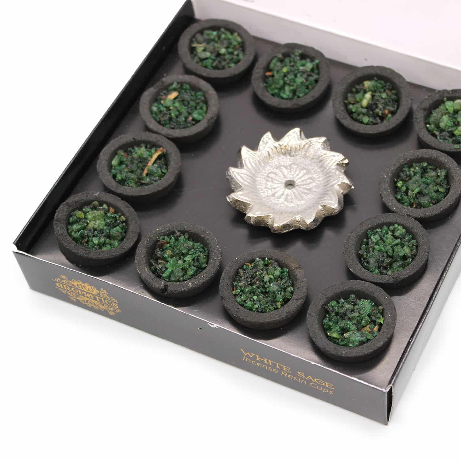 Caja de 12 copas de resina - salvia blanca - Imagen 4