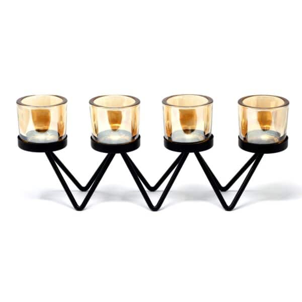 Candelabro de Hierro - zigzag- 4 Tazas - Imagen 2