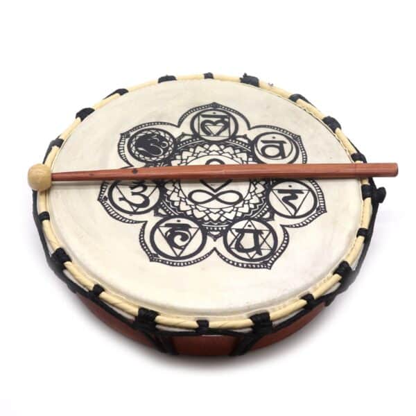 Tambor Chamanico Chakra con Baqueta - 25cm - Imagen 4