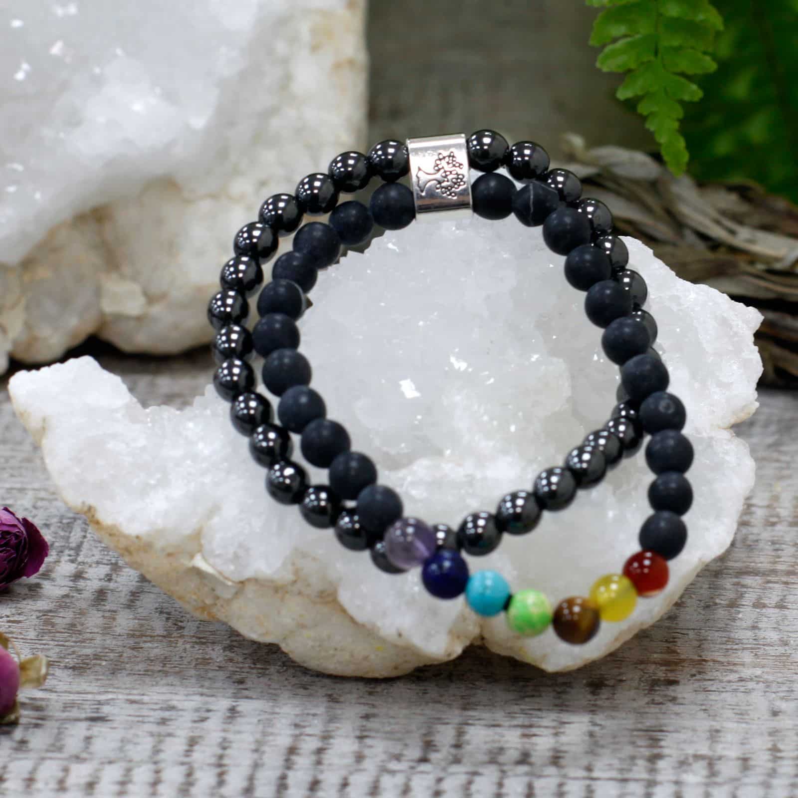 Pulsera de Piedras Preciosas Magnéticas - Chakra Piedra Negra - Imagen 5