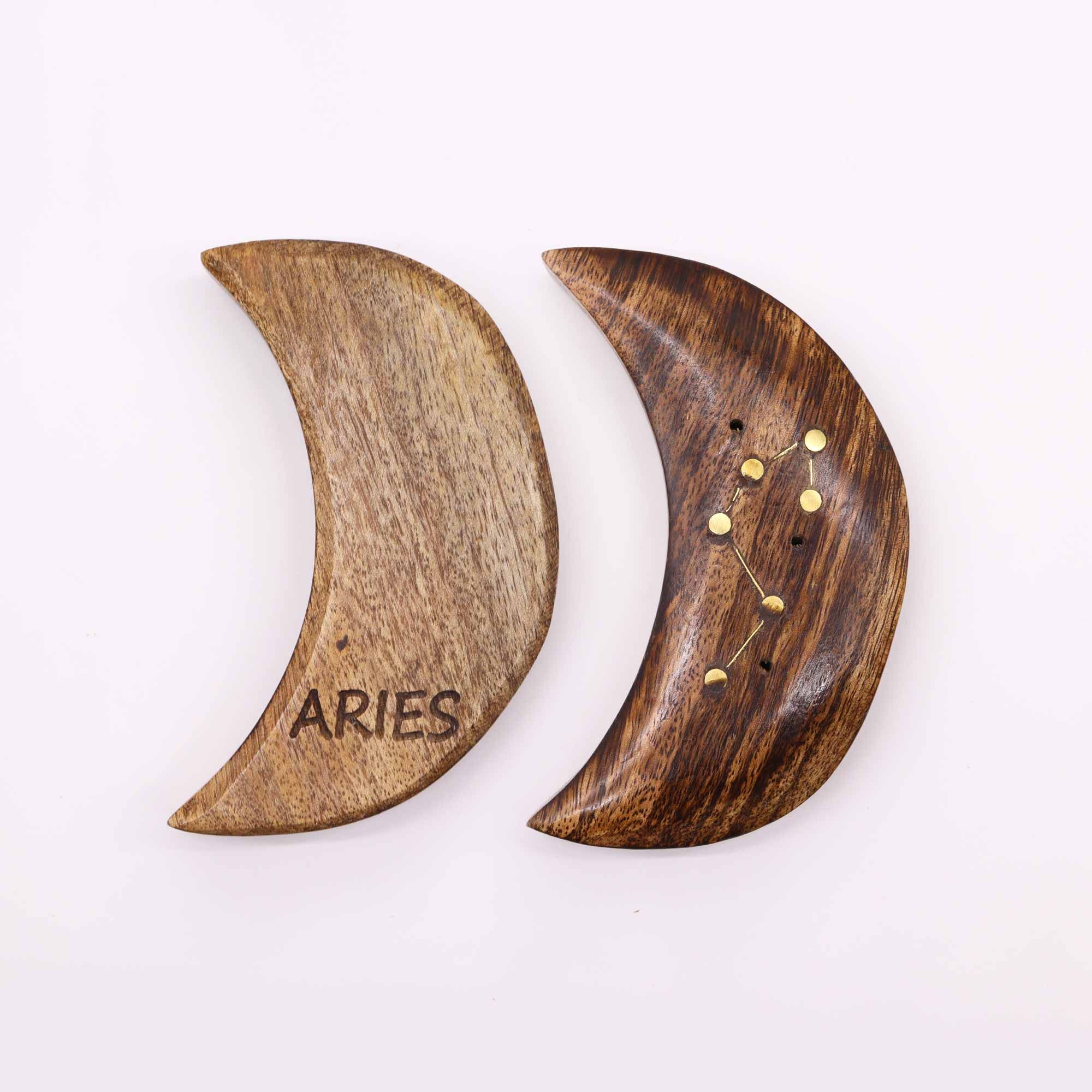 Quemador de incienso con signos del zodíaco de latón grabado - Luna - Imagen 9