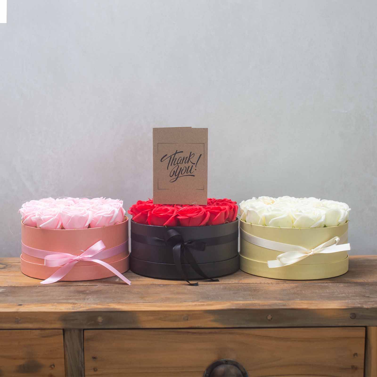 Caja de Regalo - Flor de Jabón  9 Rosas Rosas - cuadrado - Imagen 10