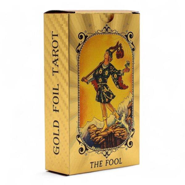 Conjunto de cartas de tarot con foil azul y dorado - Ojo que todo lo ve - con folleto - Imagen 5