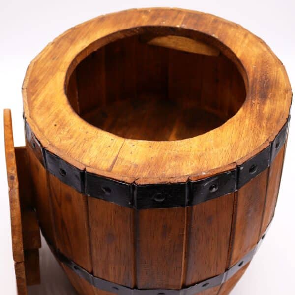 Taburete de barril de cerveza y soporte para sombrilla - Natural - Imagen 2
