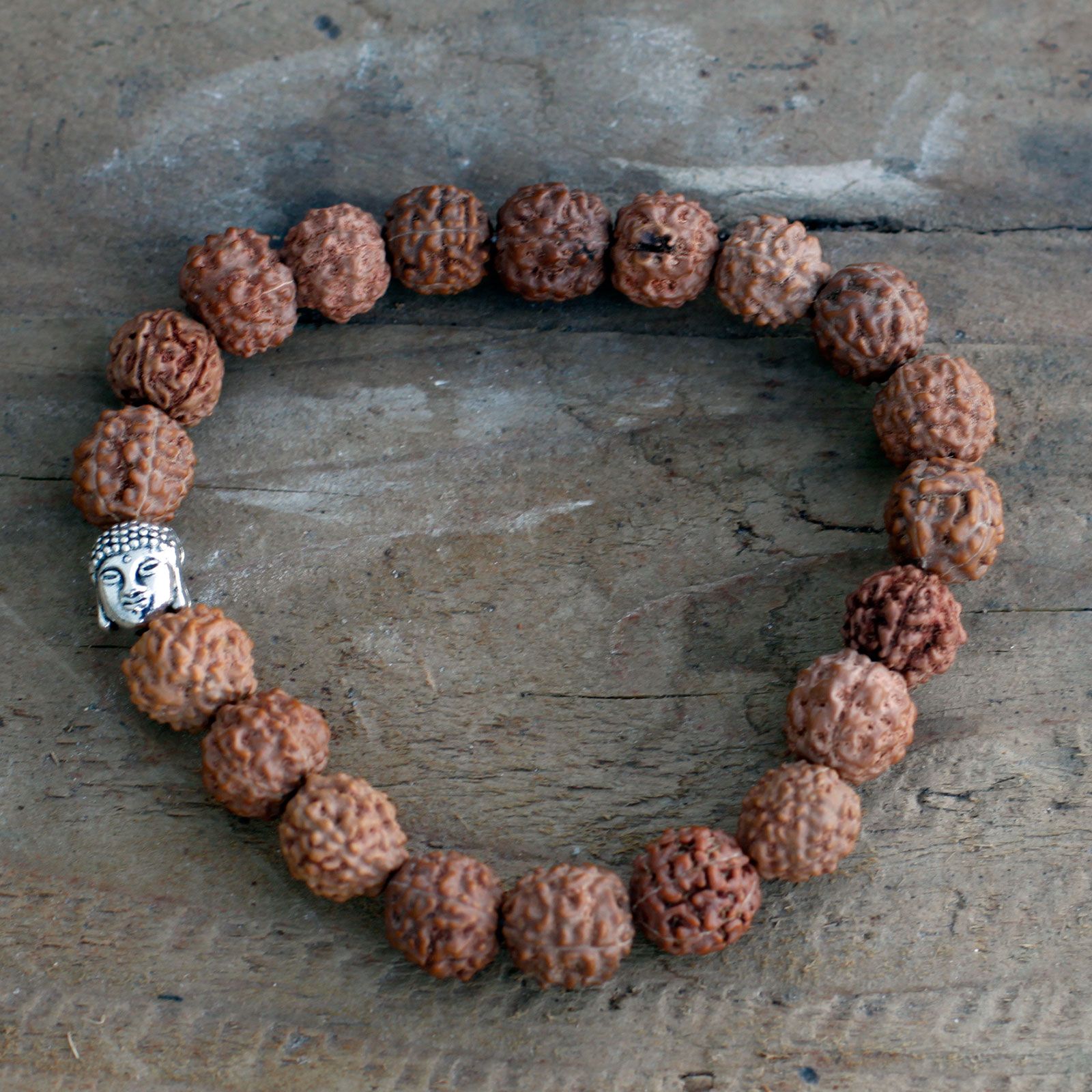 Rudraksha Brazalete de Buda Japa Mala - Marron - Imagen 3