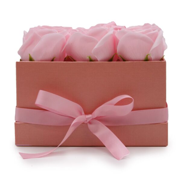 Caja de Regalo - Flor de Jabón  9 Rosas Rosas - cuadrado - Imagen 7