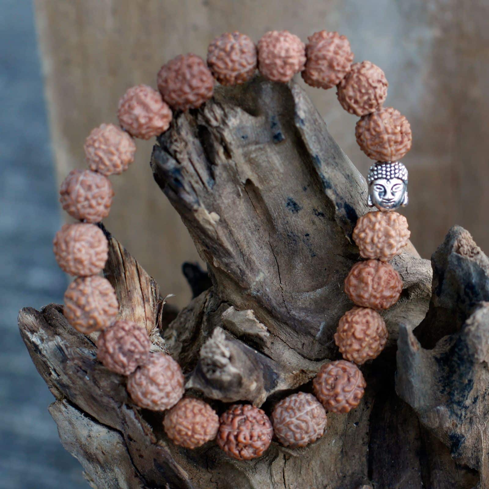 Rudraksha Brazalete de Buda Japa Mala - Marron - Imagen 4