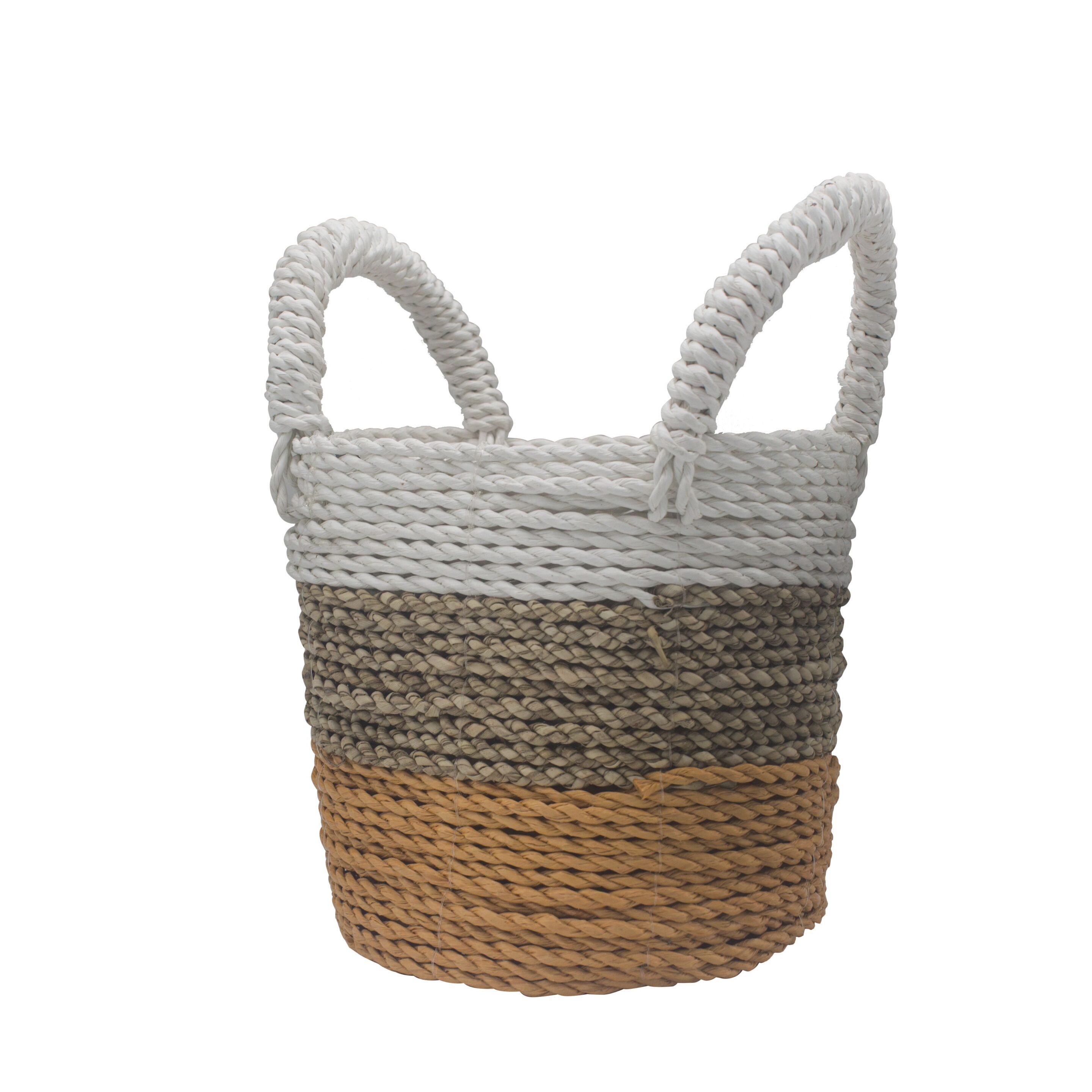 Juego de cestas de algas marinas - Naranja/Natural/Blanco - Imagen 2