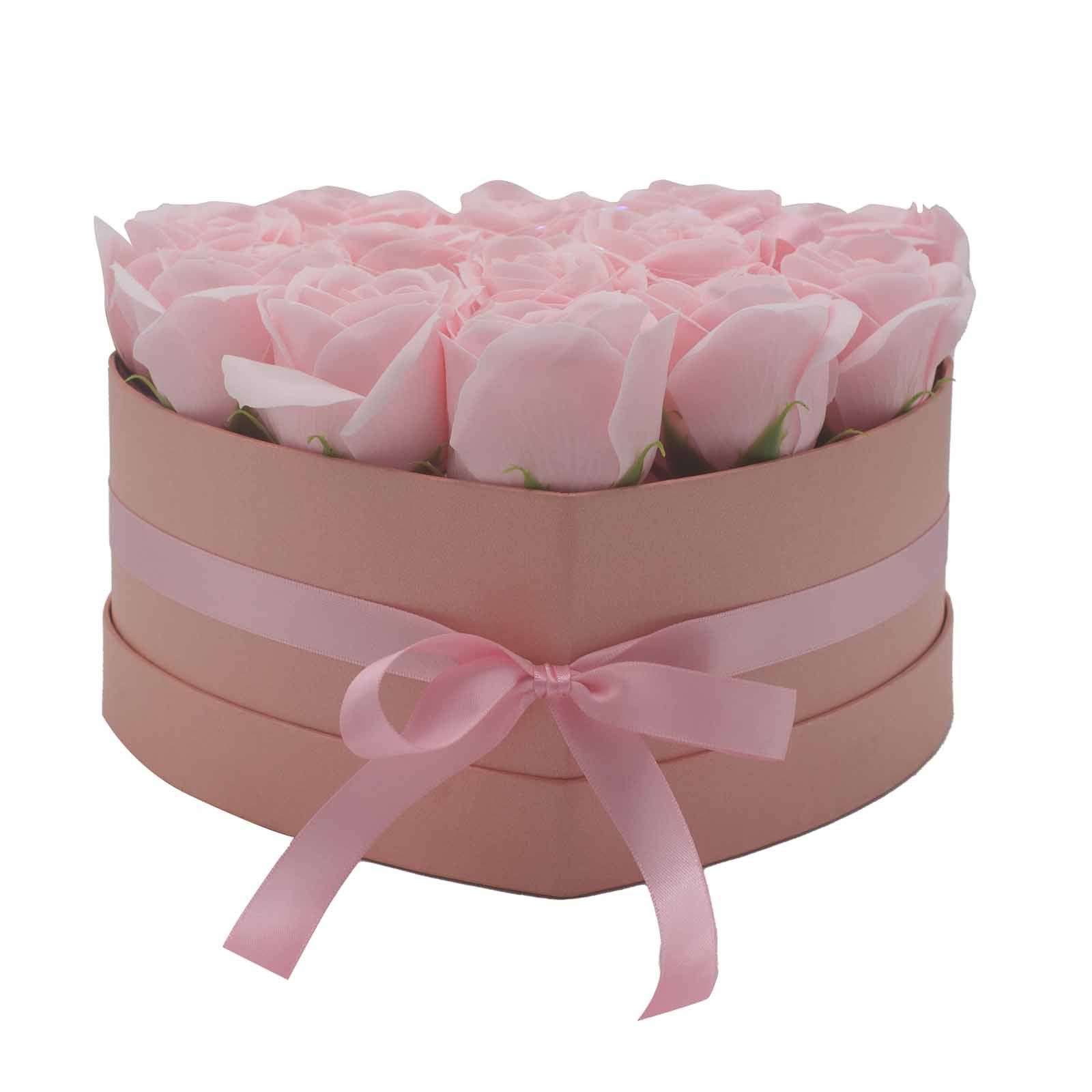 Caja de Regalo - Flor de Jabón  13 Rosas Rosas - corazon - Imagen 8