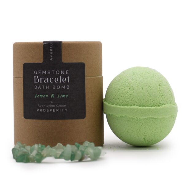 Bomba de baño con pulsera de gemas de aventurina verde - Imagen 4