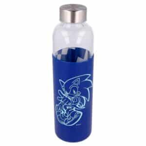Botella cristal Sonic The Hedgehog funda silicona 585ml