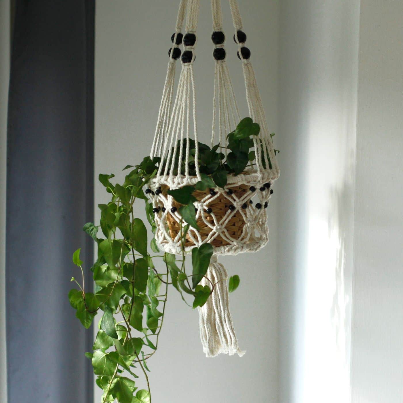 Macetero de Macrame - Gran con Cuentas - Imagen 8