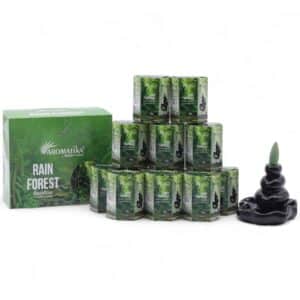 Pack de 10 Inciensos Masala Backflow - Selva Lluvia
