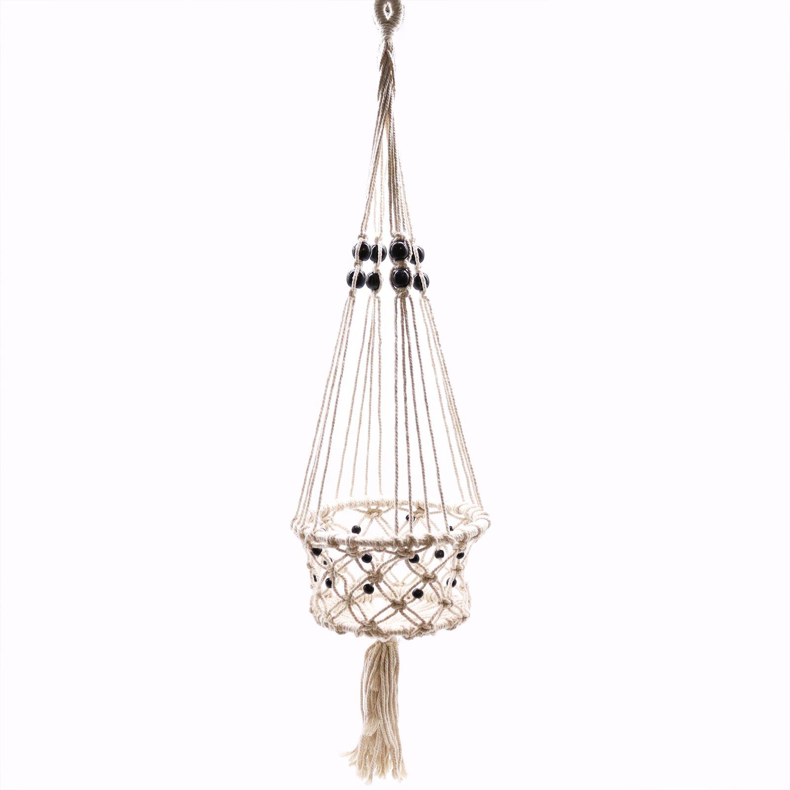 Macetero de Macrame - Gran con Cuentas - Imagen 6