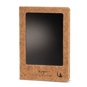 Cuaderno de notas A5 - pantalla LCD borrable - efecto cuero de corcho - 80 hojas
