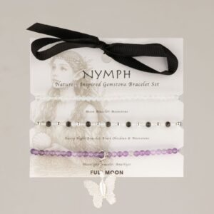 Conjunto de pulseras con piedras preciosas de ninfa espiritual - Luna llena