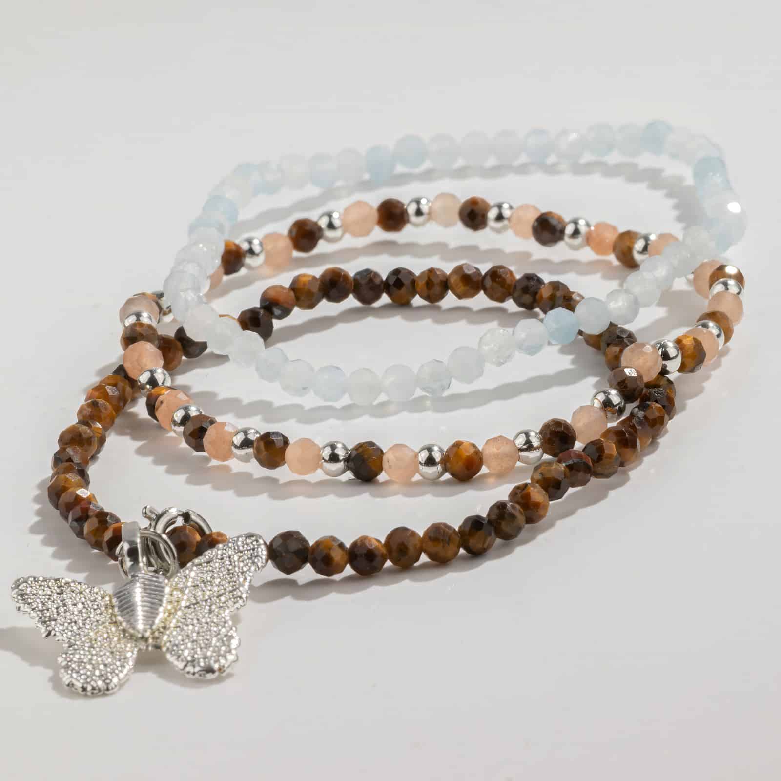 Conjunto de pulseras de gemas Espíritu de ninfa - Atardecer en el mar - Imagen 3