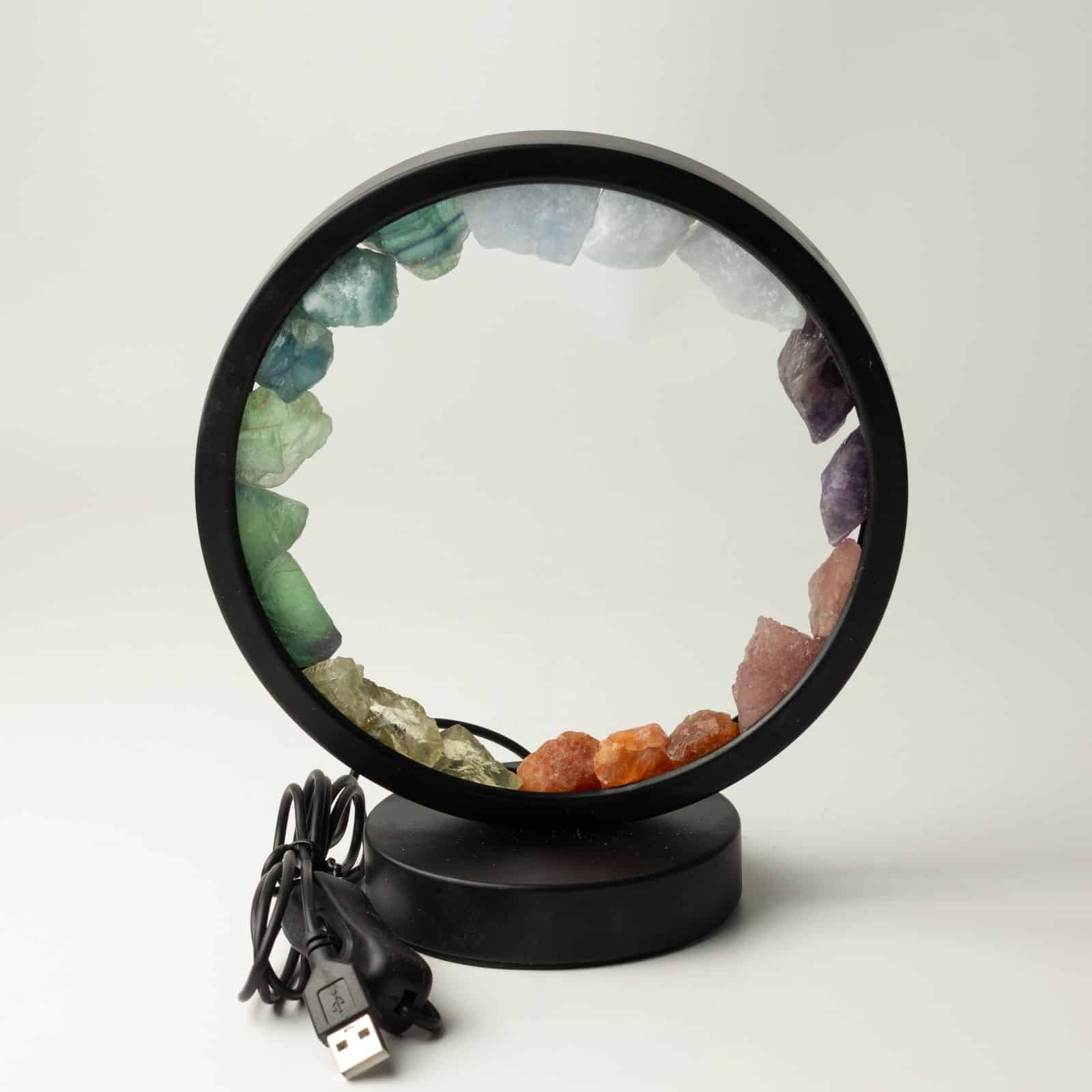 Lámpara con halo de piedras preciosas - 7 chakras - 7 gemas - Imagen 6