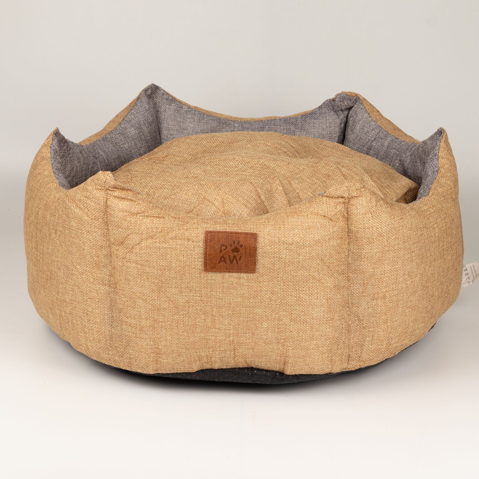 Cama para mascotas – Mediana Corona Real – Arena y Gris – 50 × 50 × 26 cm - Imagen 10