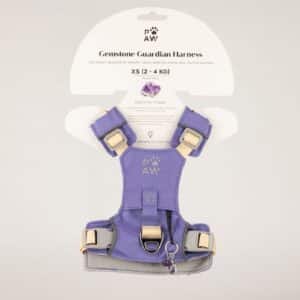 PAW - XS (2-4 kg) Arnés de paso para perros Guardian con malla reflectante - Lavanda - Colgante de amatista