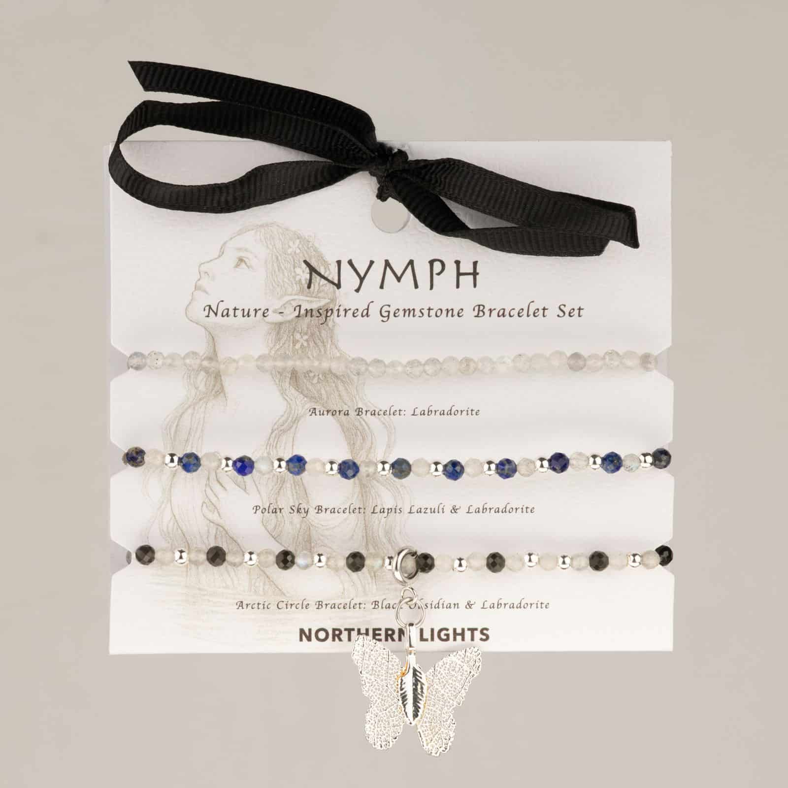 Nymph Spirit Conjunto de pulseras de gemas - Auroras boreales