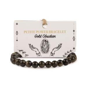 Pulsera de Poder Pequeña (17 cm x 6 mm) - Obsidiana Dorada