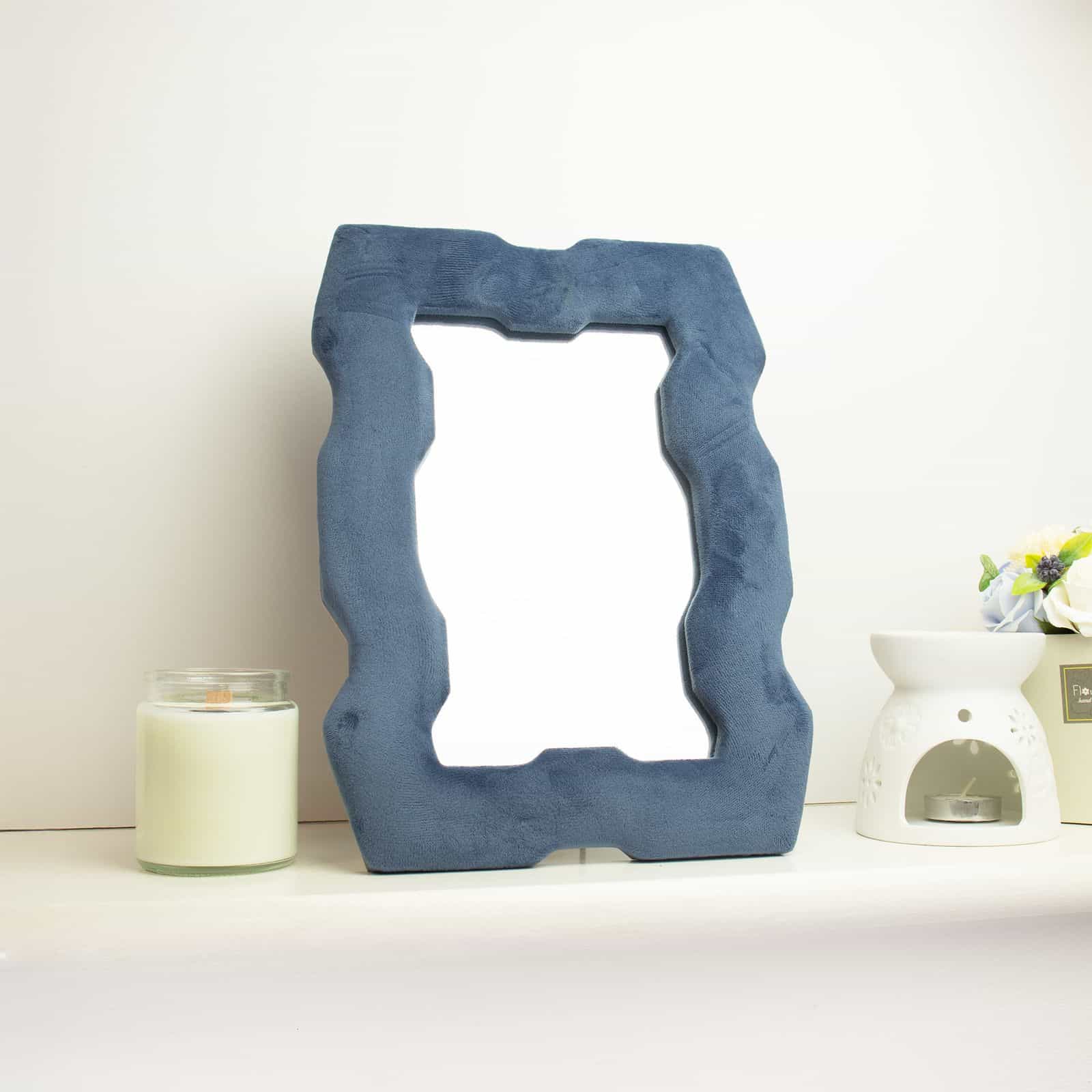Espejo suave y ondulado – Marco grueso – Azul real (30.5x22.5x2.3cm) - Imagen 3