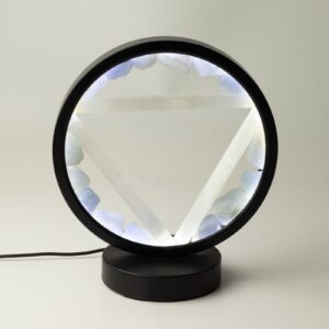 Lámpara Halo de Piedras Preciosas - Agua - Aguamarina y Selenita