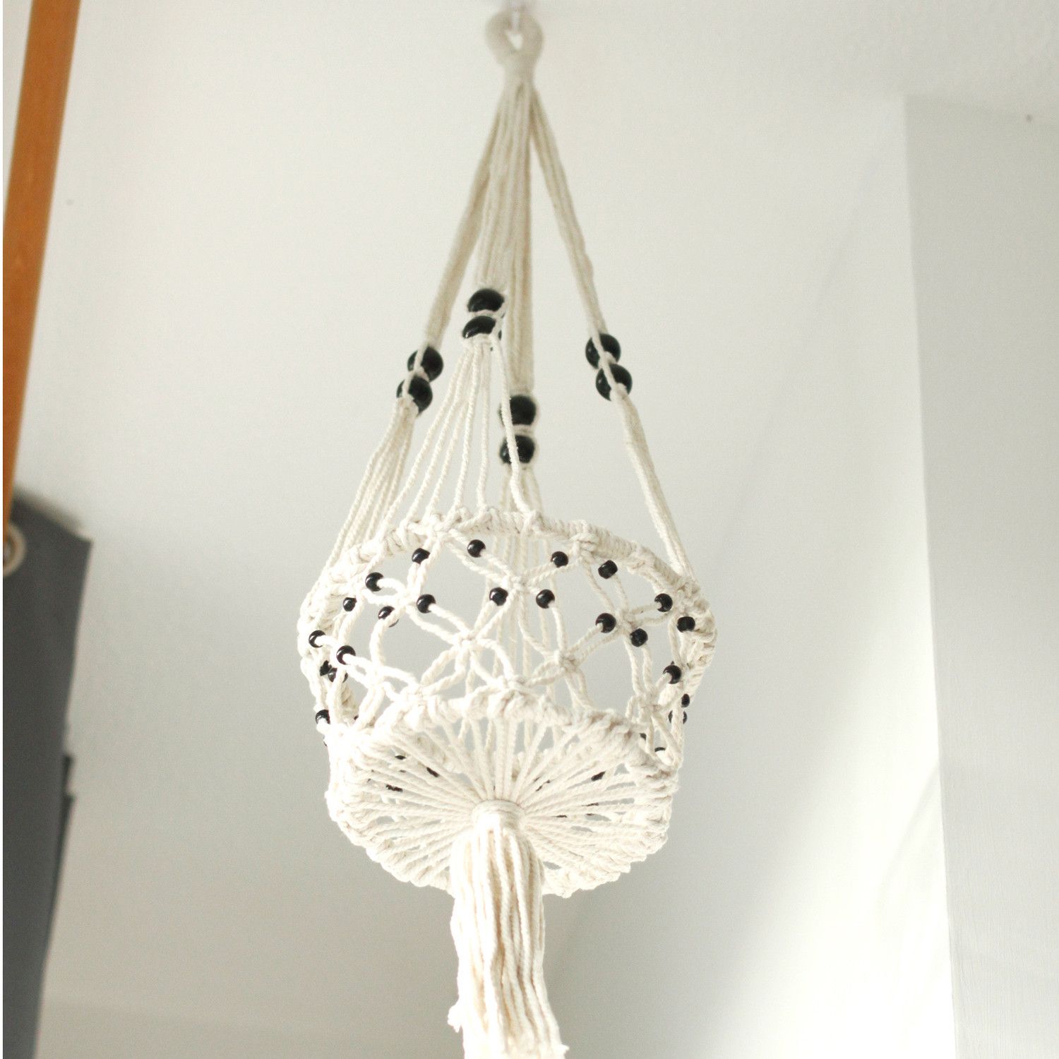 Macetero de Macrame - Gran con Cuentas - Imagen 3