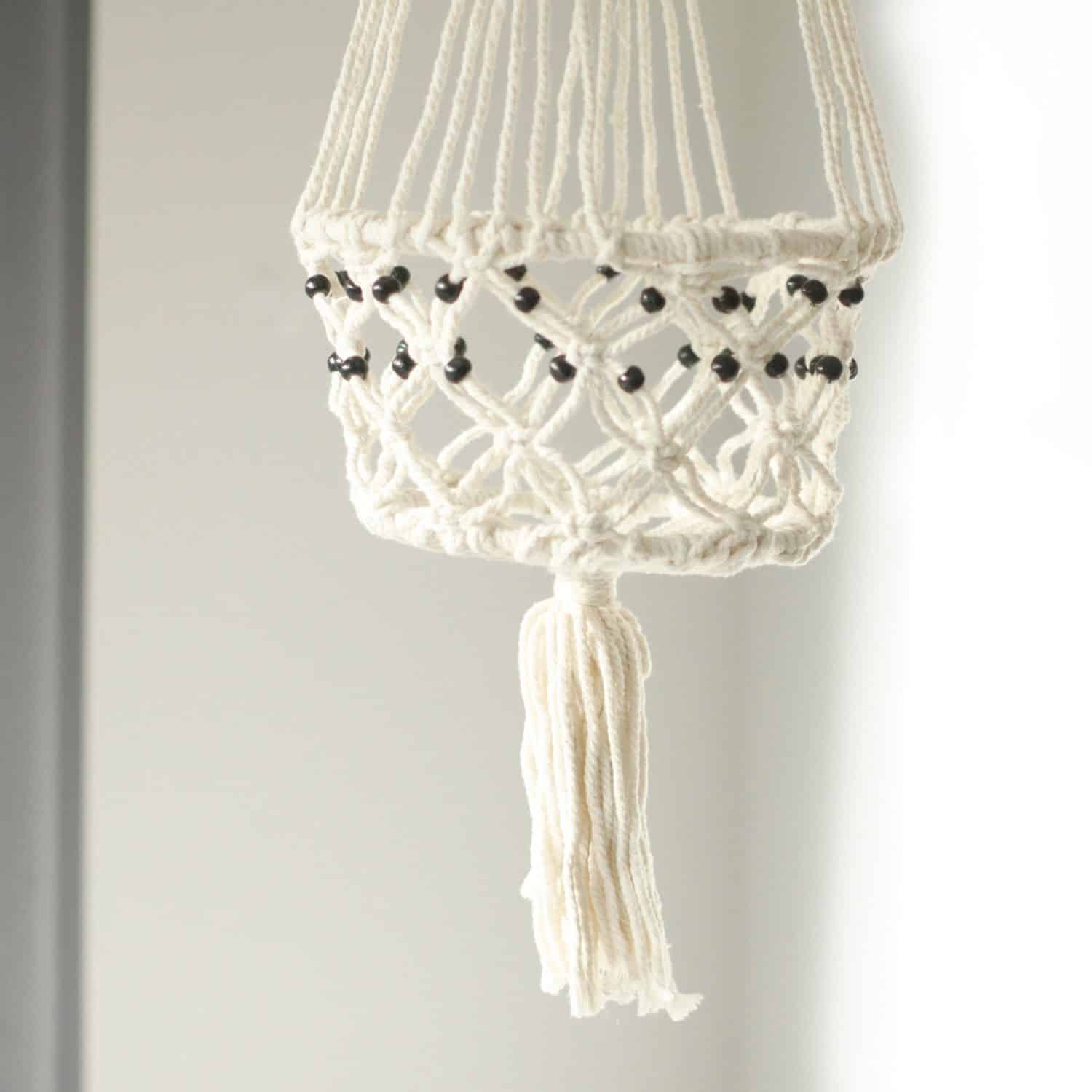 Macetero de Macrame - Gran con Cuentas - Imagen 4