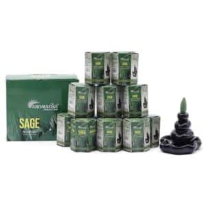 Paquete de 10 Inciensos Masala Backflow - Salvia