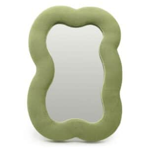 Espejo suave ondulado - Nube grande - Verde musgo (33.4x23.5x2.3cm)