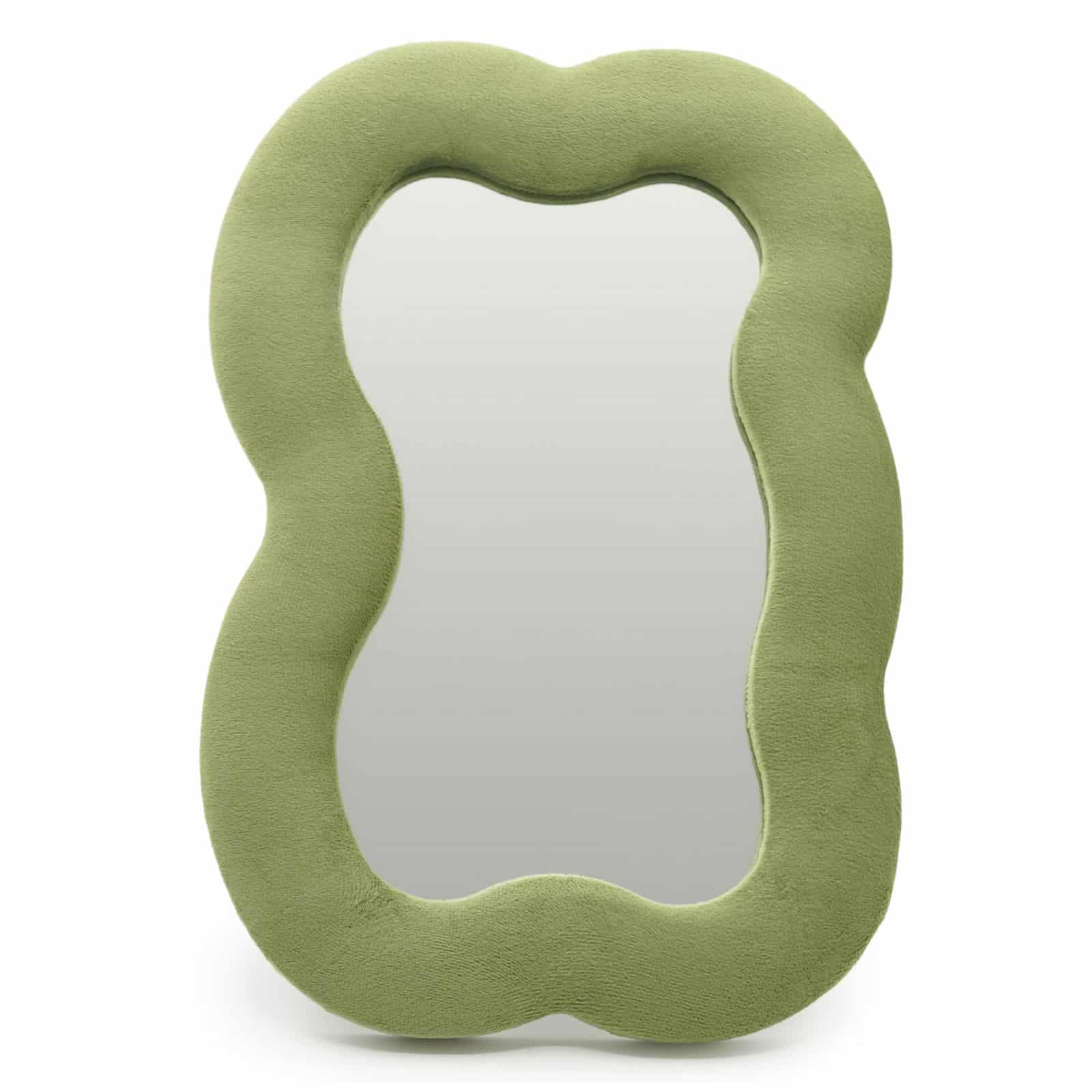 Espejo suave ondulado - Nube grande - Verde musgo (33.4x23.5x2.3cm)