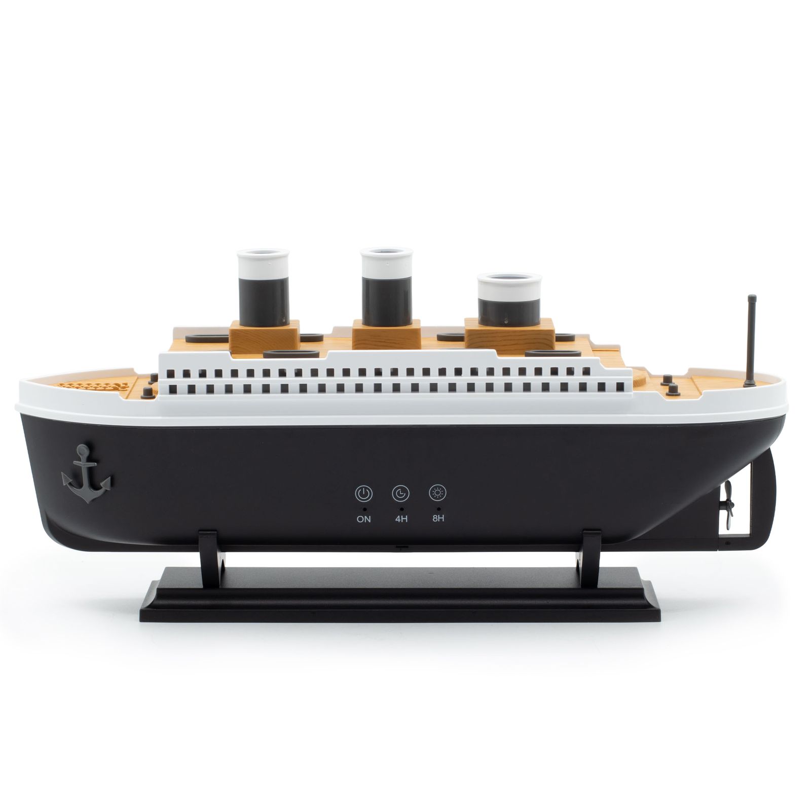 Difusor de aromas con efecto de modelo de barco y LED que cambia de color