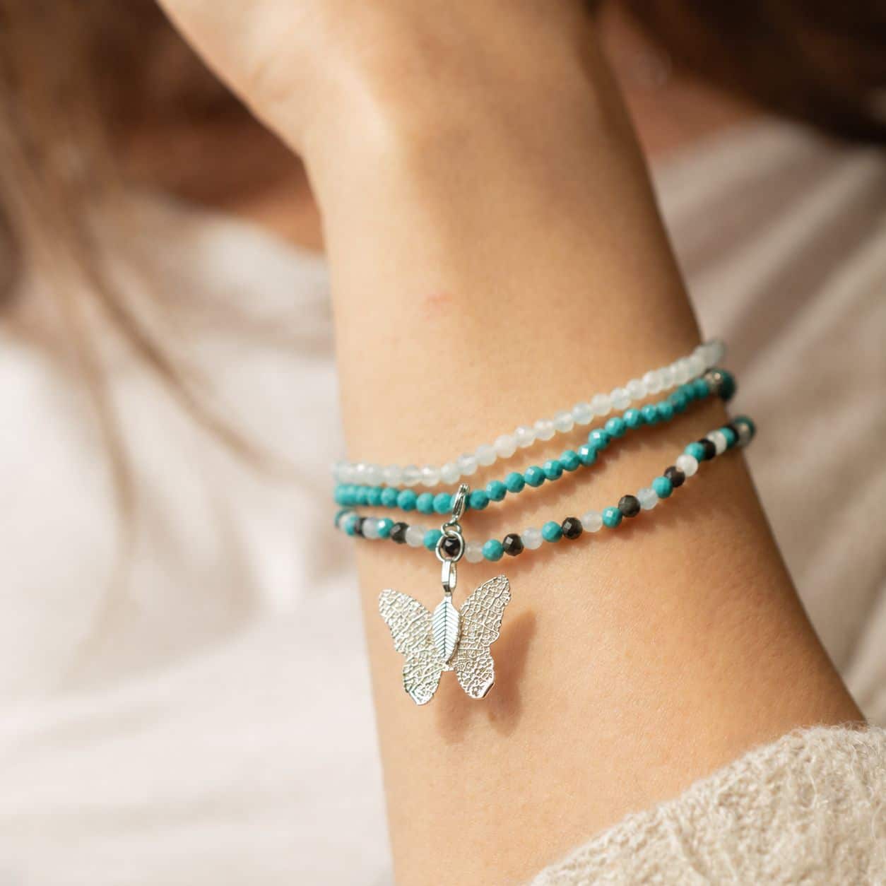 Conjunto de pulseras de gemas con Espíritu de Ninfa - Océano sin fin - Imagen 4