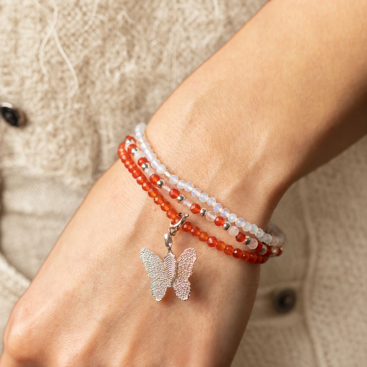 Conjunto de pulseras con piedras preciosas del Espíritu Ninfa - Luna de Sangre - Imagen 5