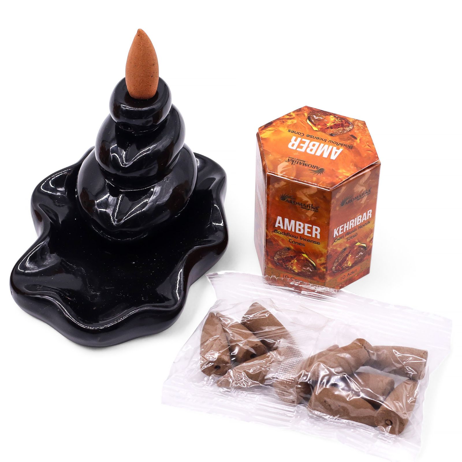 Paquete de 10 Incienso Masala Backflow - Ámbar - Imagen 6