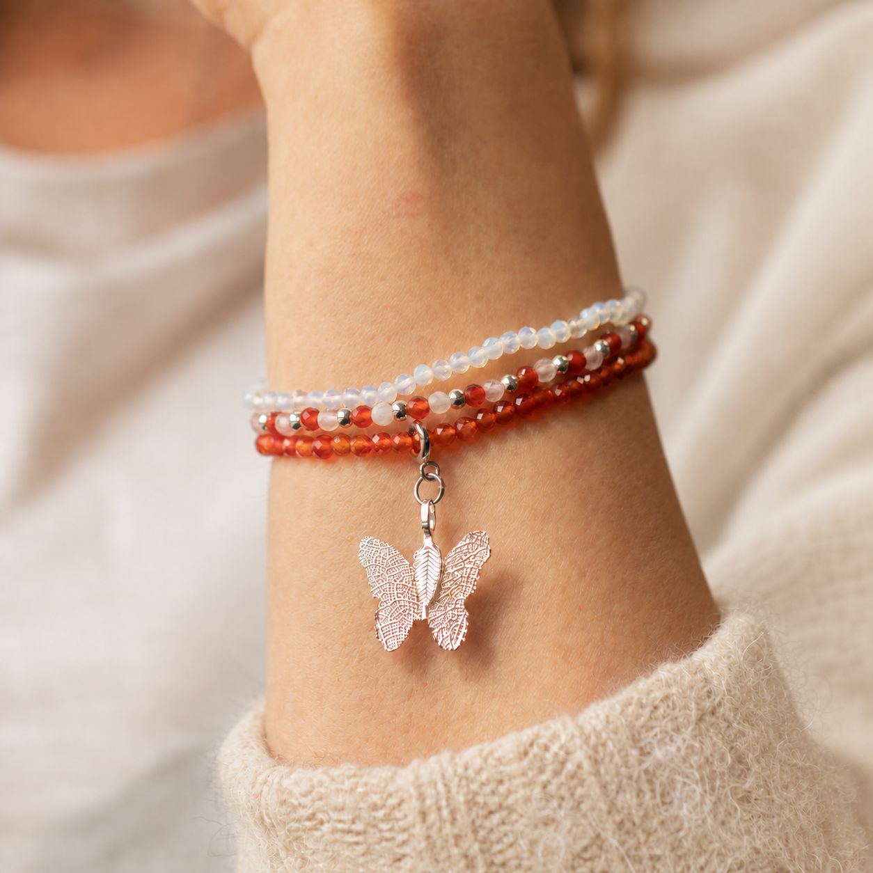 Conjunto de pulseras con piedras preciosas del Espíritu Ninfa - Luna de Sangre - Imagen 4