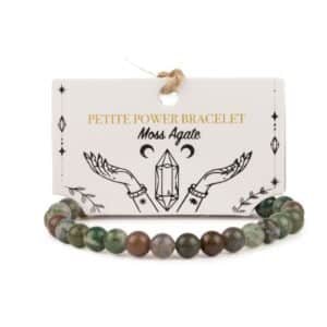 Pulsera Petite Power (17 cm x 6 mm) - ágata musgosa