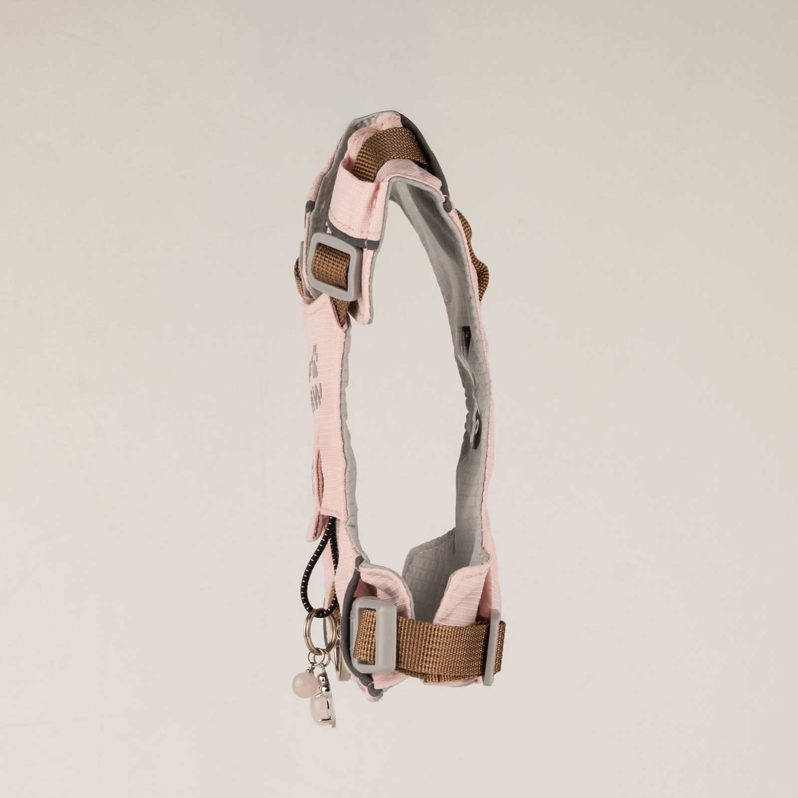 PAW - XS (2-4 kg) Arnés de paso para perros Guardian con malla reflectante - Rosa suave - Colgante de cuarzo rosa - Imagen 3