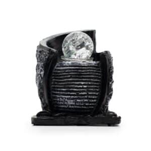 Fuente decorativa de agua de mesa -15x13x20 cm - Recipiente de agua y bola de cristal