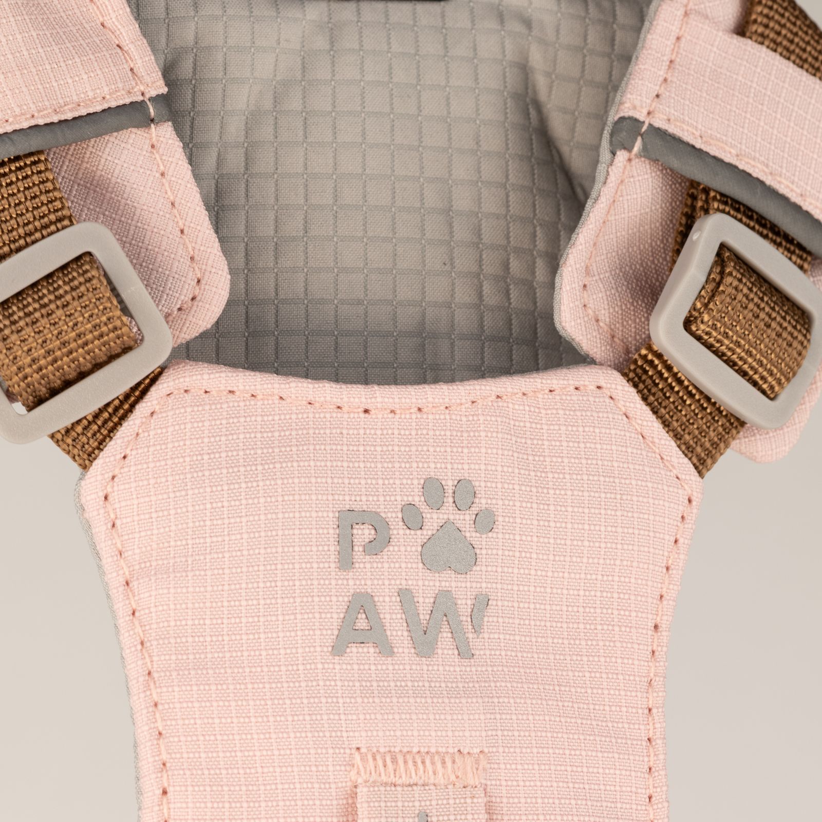 PAW - XS (2-4 kg) Arnés de paso para perros Guardian con malla reflectante - Rosa suave - Colgante de cuarzo rosa - Imagen 8