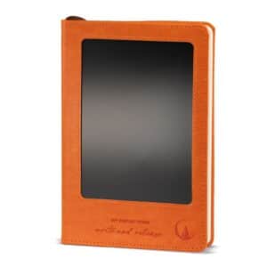 Cuaderno de intenciones A5 - Pantalla LCD borrable - Efecto cuero naranja - 80 hojas