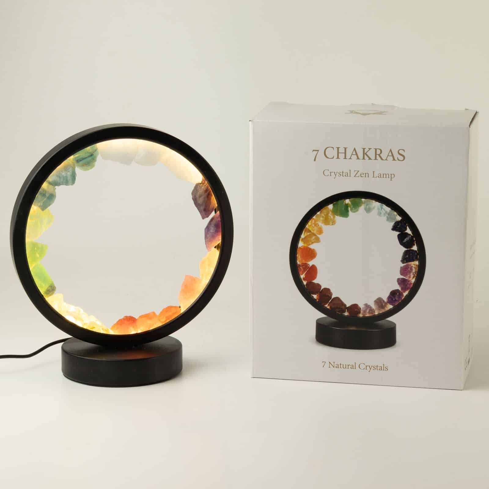 Lámpara con halo de piedras preciosas - 7 chakras - 7 gemas - Imagen 3