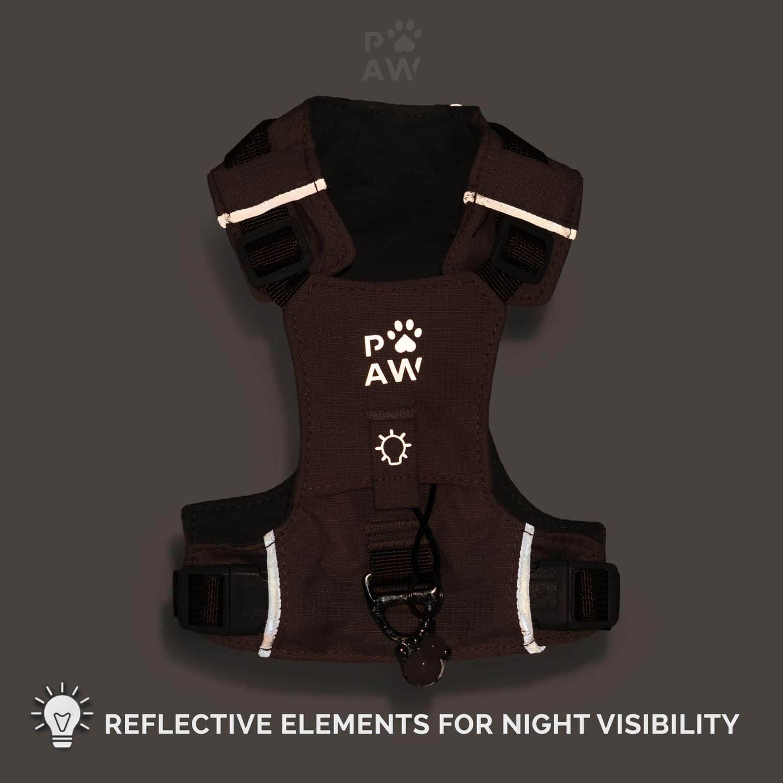 PAW - XS (2-4 kg) Arnés de paso para perros Guardian con malla reflectante - Rosa suave - Colgante de cuarzo rosa - Imagen 9