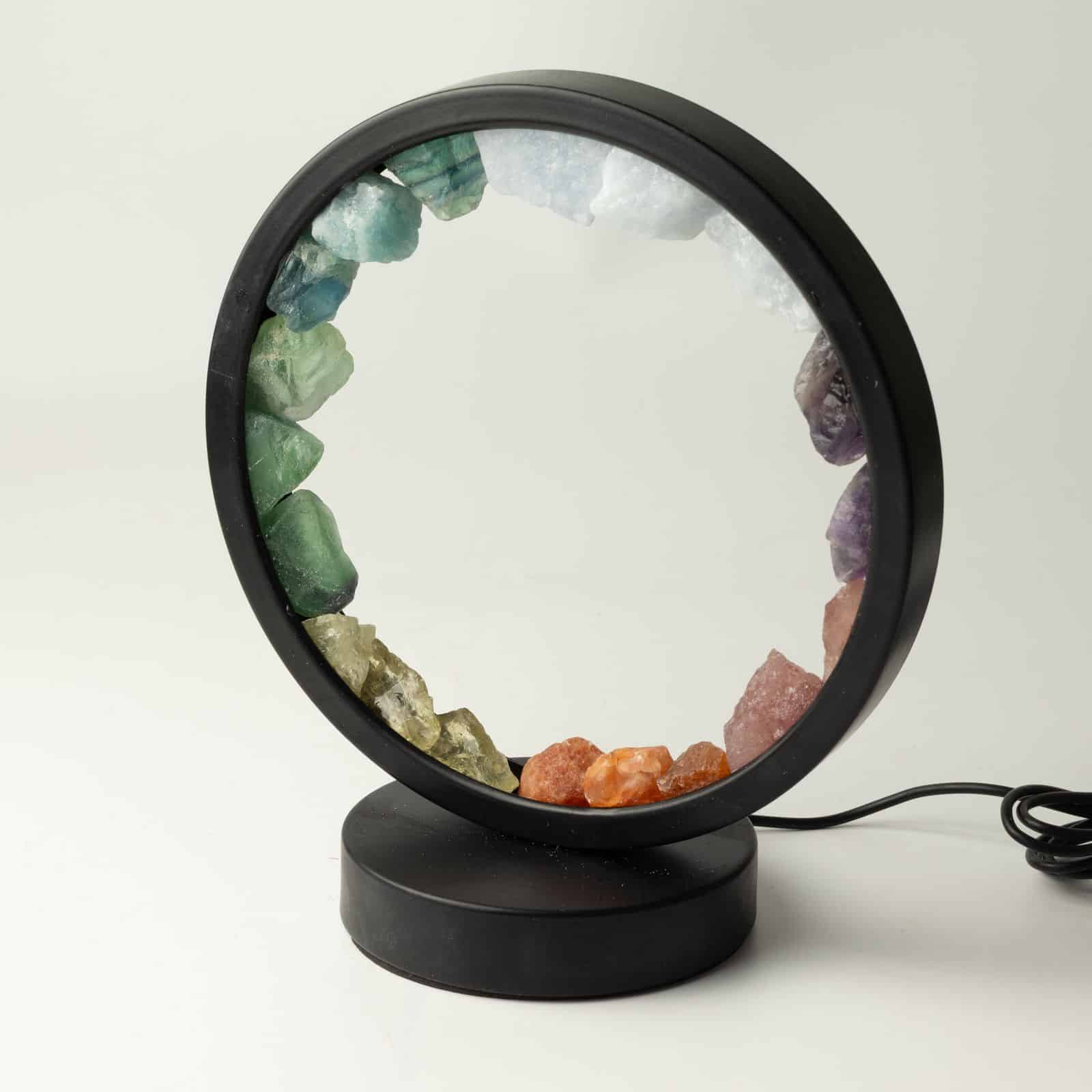 Lámpara con halo de piedras preciosas - 7 chakras - 7 gemas - Imagen 5